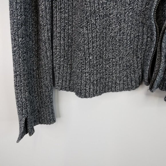 J.Jill  100% Cotton Zip Up Gray Sweater Size M - Picture 4 of 11